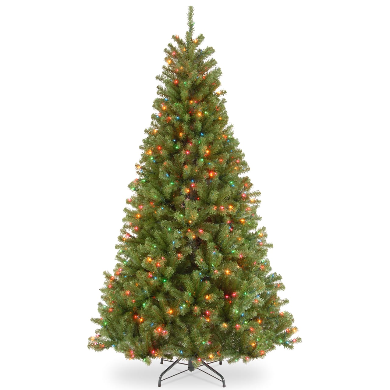 7 ft. Pre-lit North Valley Spruce Full Artificial Christmas Tree, Multicolor Lights